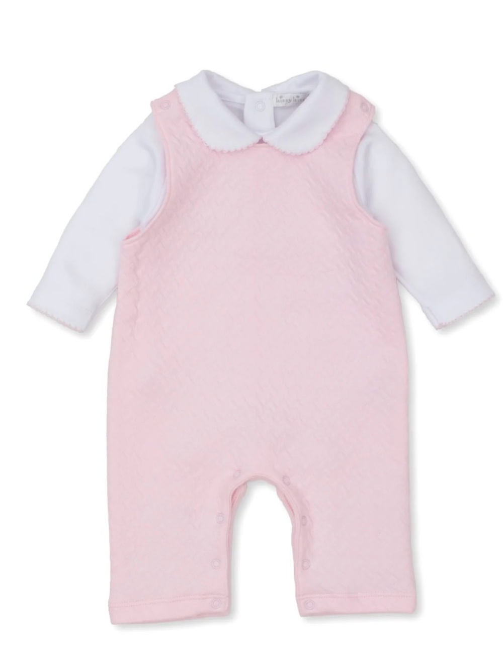 Kissy Kissy Classic Jacquards Pink Overall Set